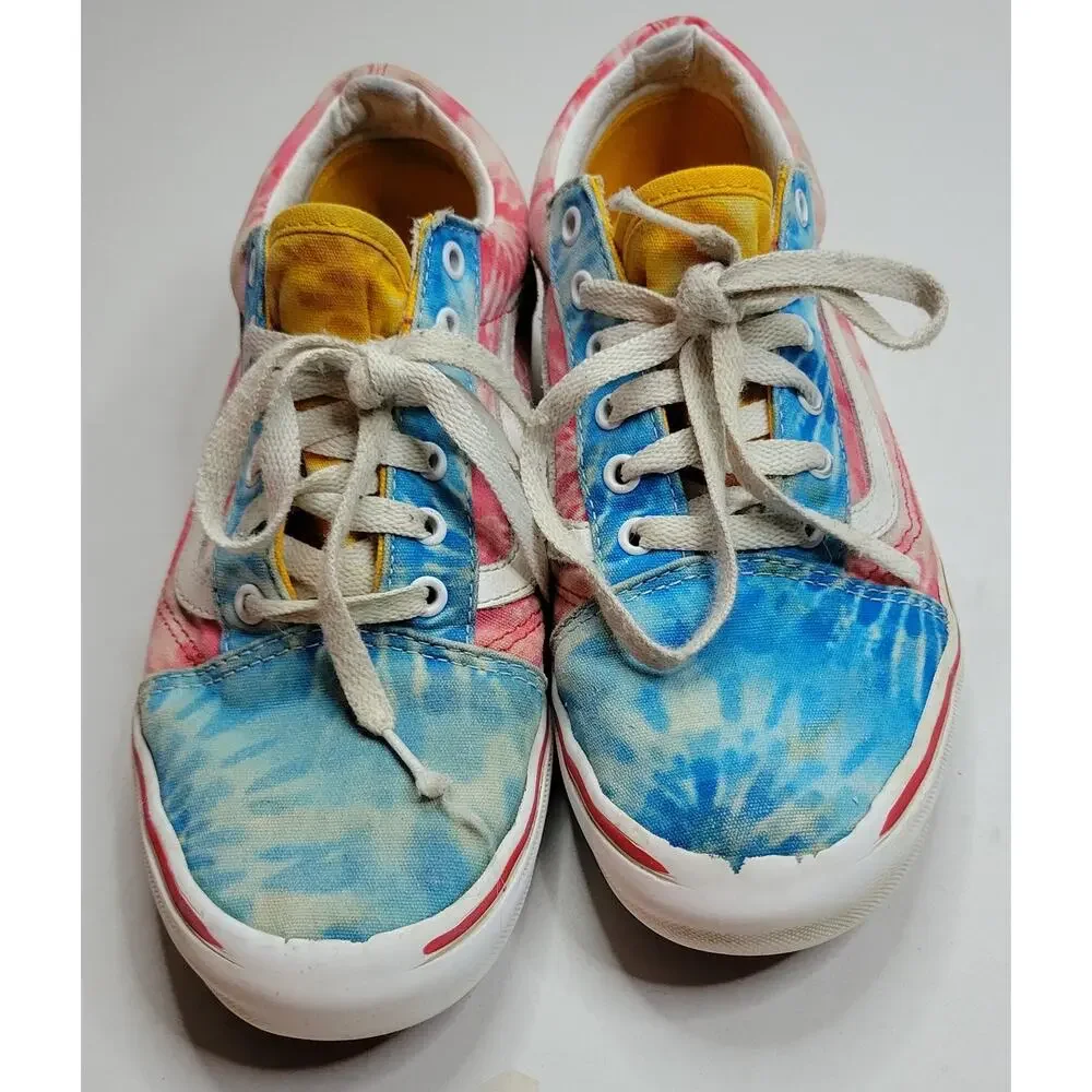 Vans Classics Old Skool Low Tie Dye - Blue / Red / White / Yellow - 7.0Y Junior